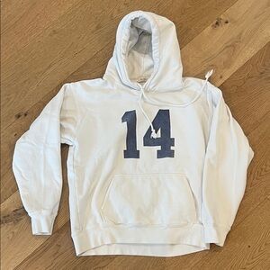 Brandy Melville White Hoodie with 14